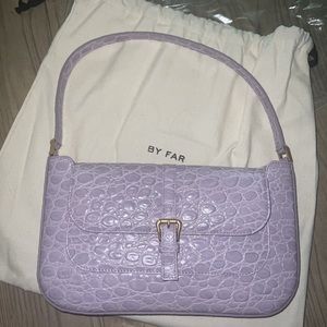 By far lilac croc effect leather shoulder bag - New